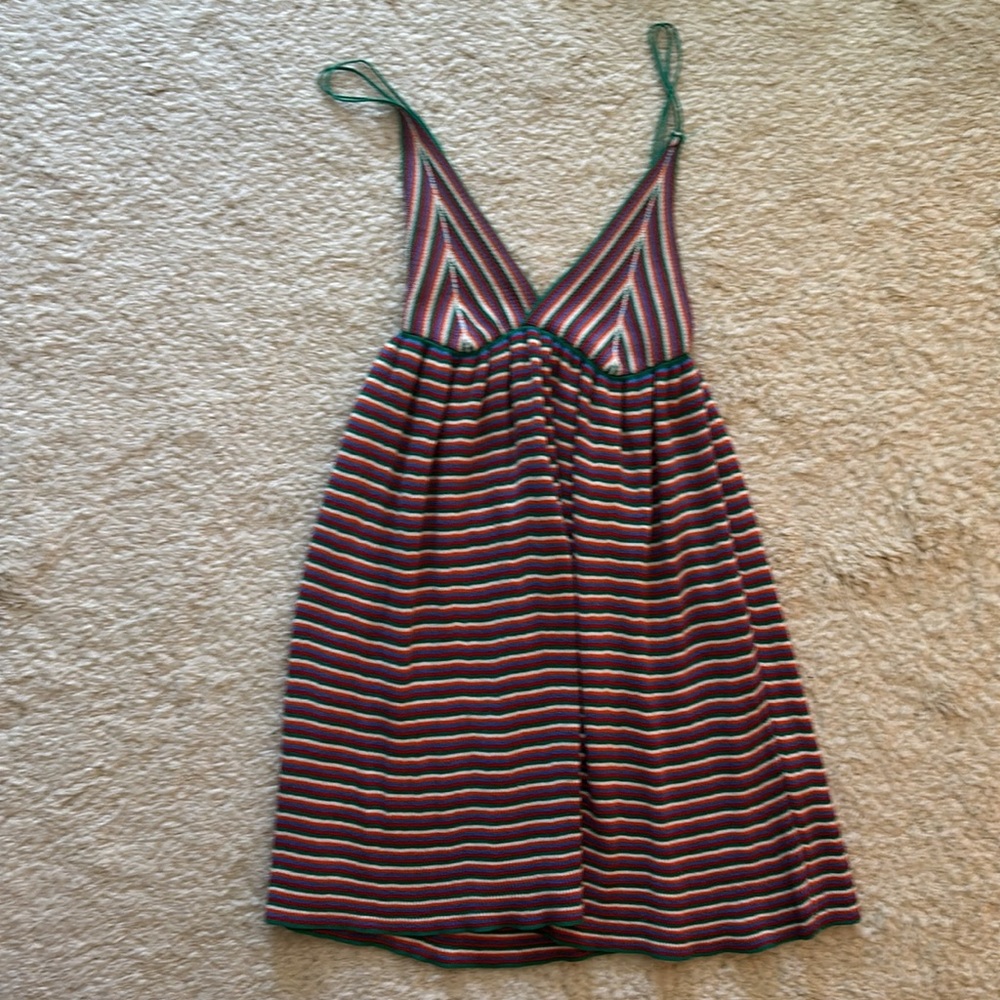 ZARA rainbow spaghetti strap dress